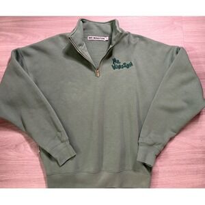 Mr Winston Sage Green Quarter Zip Sweatshirt Oversized Pullover Small